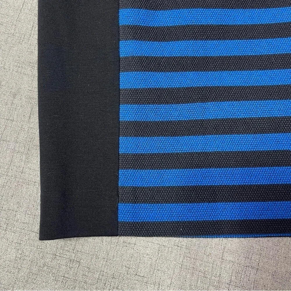Ann Taylor Blue & Black Striped Knit Pencil Skirt Stretchy 10 - Picture 3 of 6